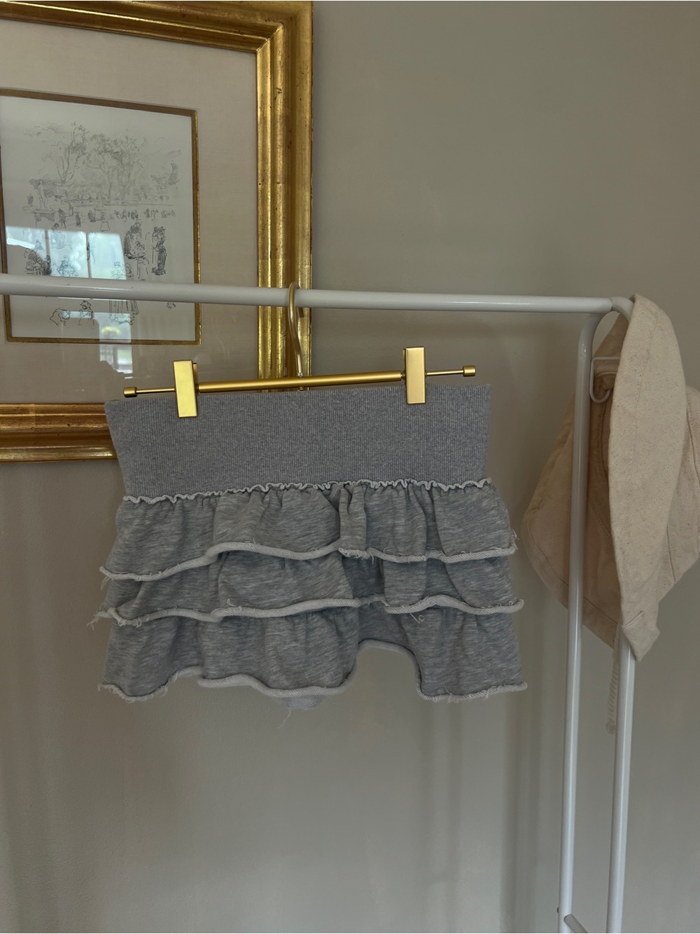Edikted Gray Ruffled Tiered Mini Skirt